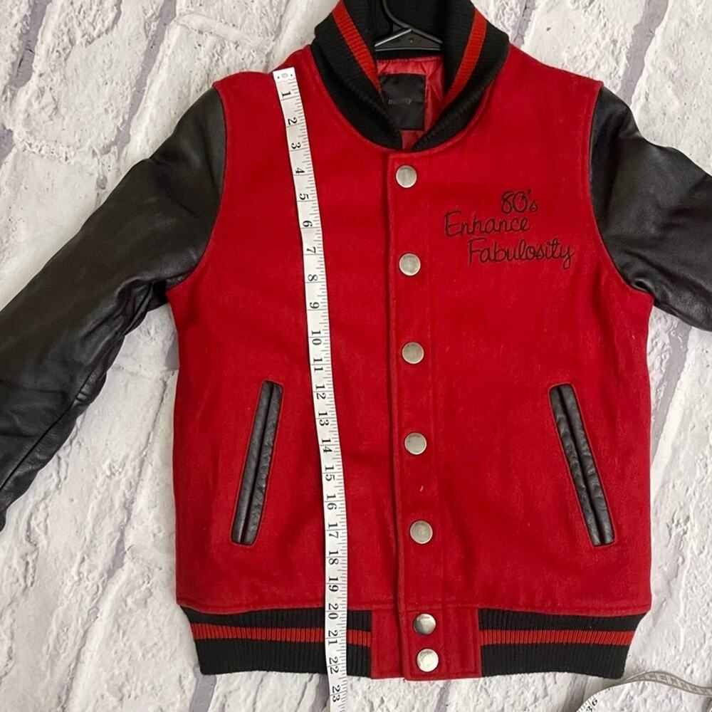 Moussy Bomber Jacket Women’s Red Embroidered Letterman Varsity Size 2 - Picture 4 of 8